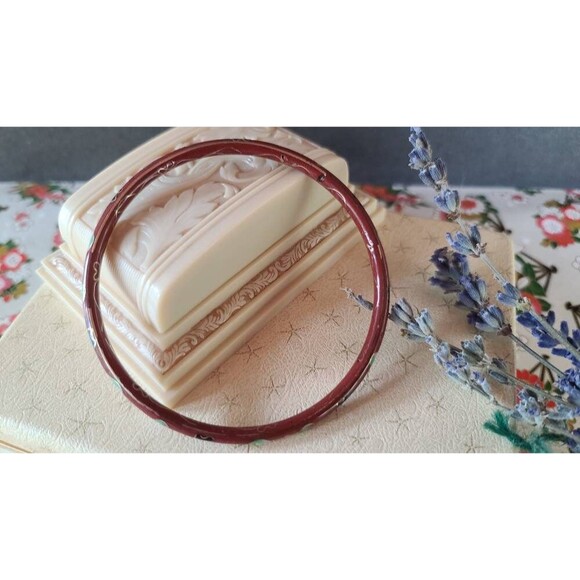 Desert Red Cloisonne Enamel Bangle - Picture 7 of 10